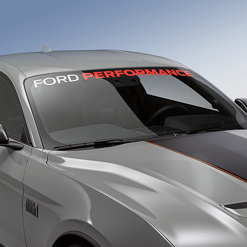 2005-2019 MUSTANG FORD PERFORMANCE WINDSHIELD BANNER-WHITE AND RED
